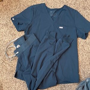 Figs Navy Blue Scrub Set